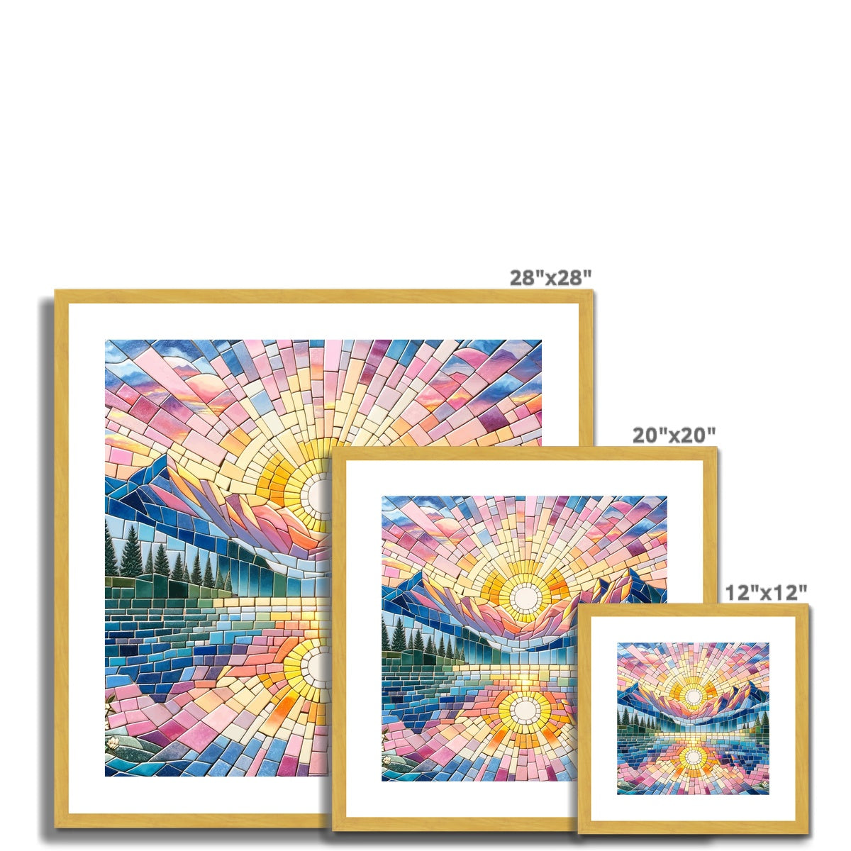 Sunrise Mosaic Antique Framed & Mounted Print - DecorDash