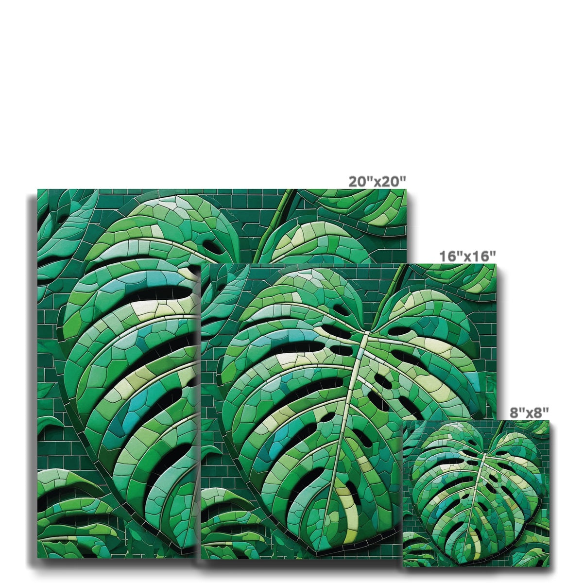 Monstera Mosaic Eco Canvas - DecorDash