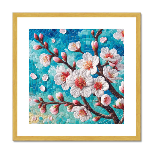 Almond Blossom Mosaic Antique Framed & Mounted Print