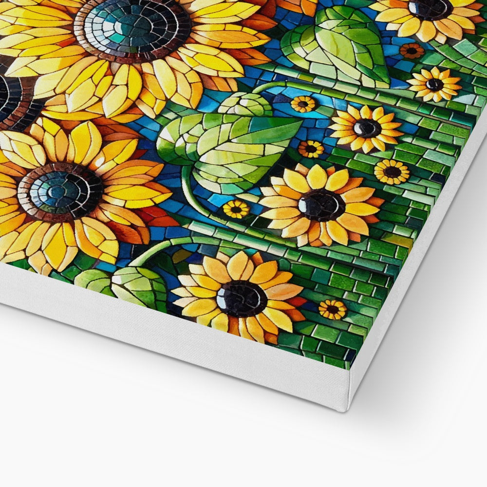 Sunflower Field Mosaic Eco Canvas - DecorDash