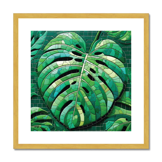 Monstera Mosaic Antique Framed & Mounted Print - DecorDash