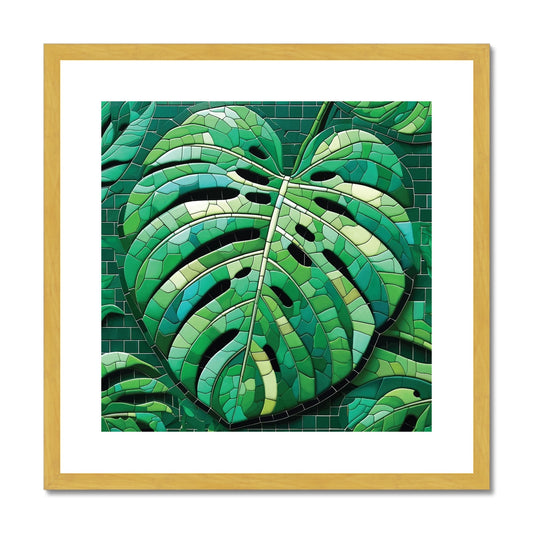 Monstera Mosaic Antique Framed & Mounted Print