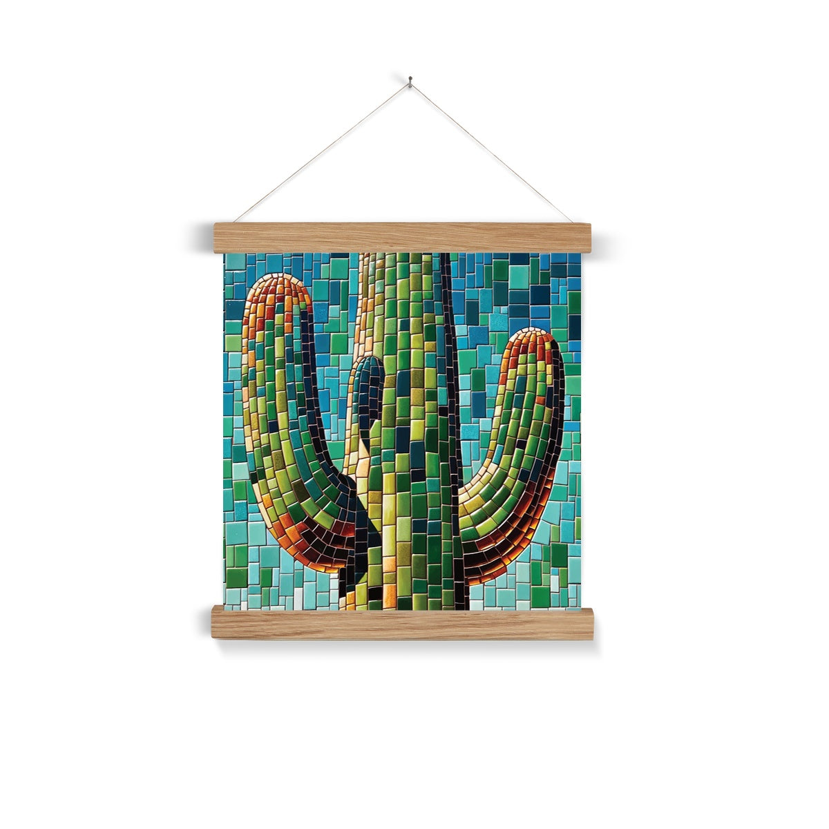 Saguaro Cactus Mosaic Fine Art Print with Hanger - DecorDash