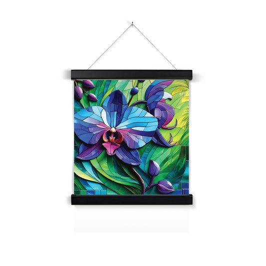Blue Orchid Mosaic Fine Art Print with Hanger
