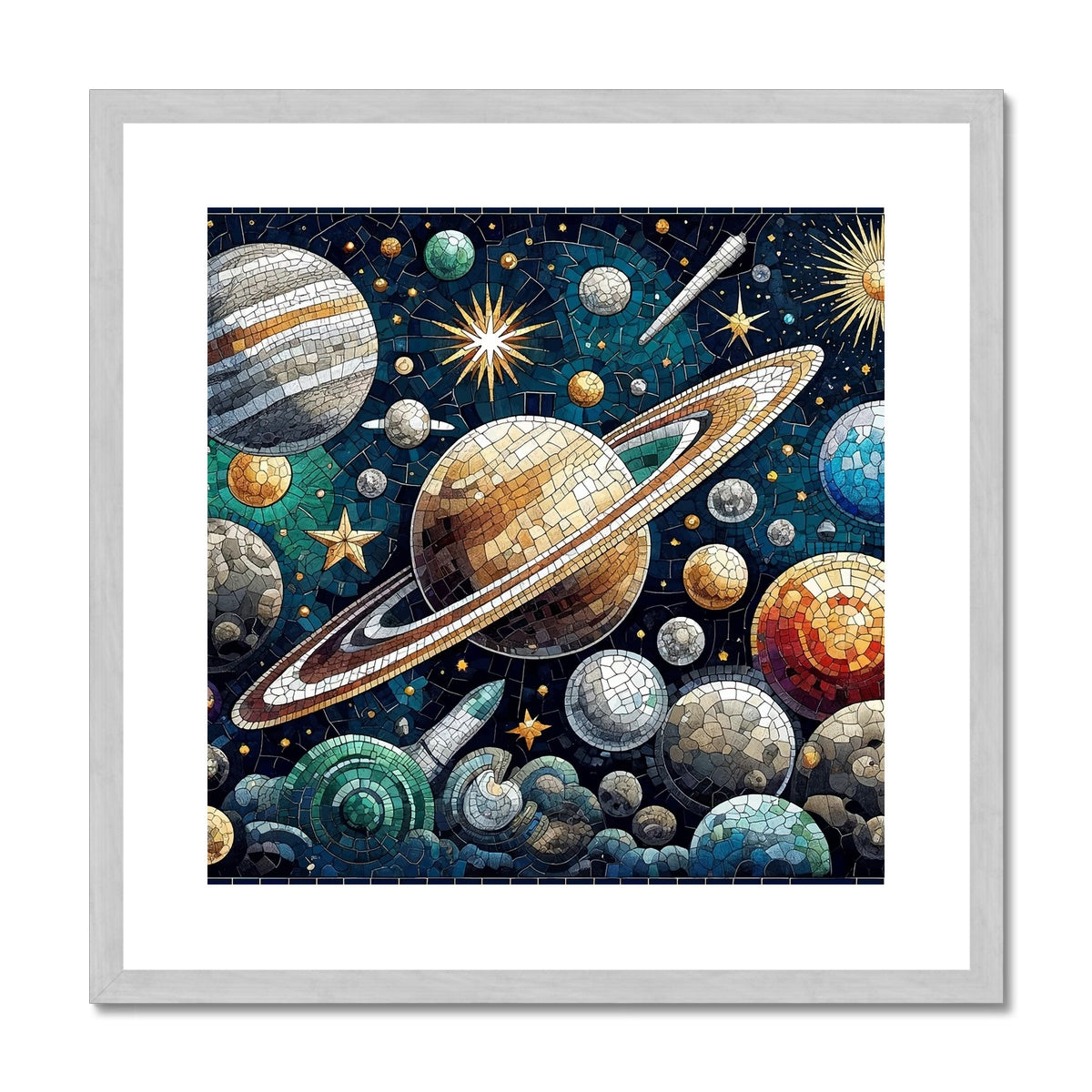 Space Mosaic Antique Framed & Mounted Print - DecorDash