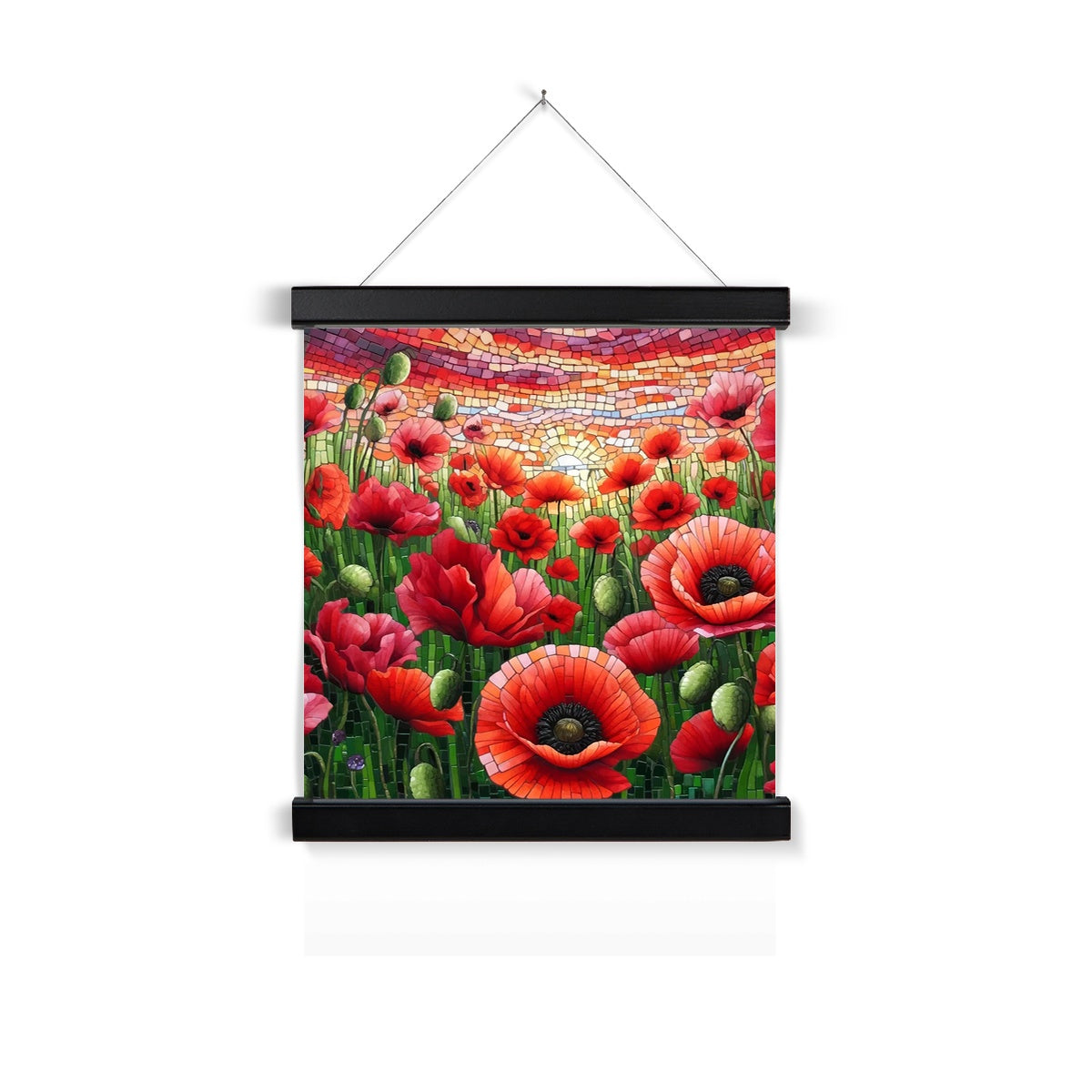 Poppy Field Mosaic Fine Art Print with Hanger - DecorDash