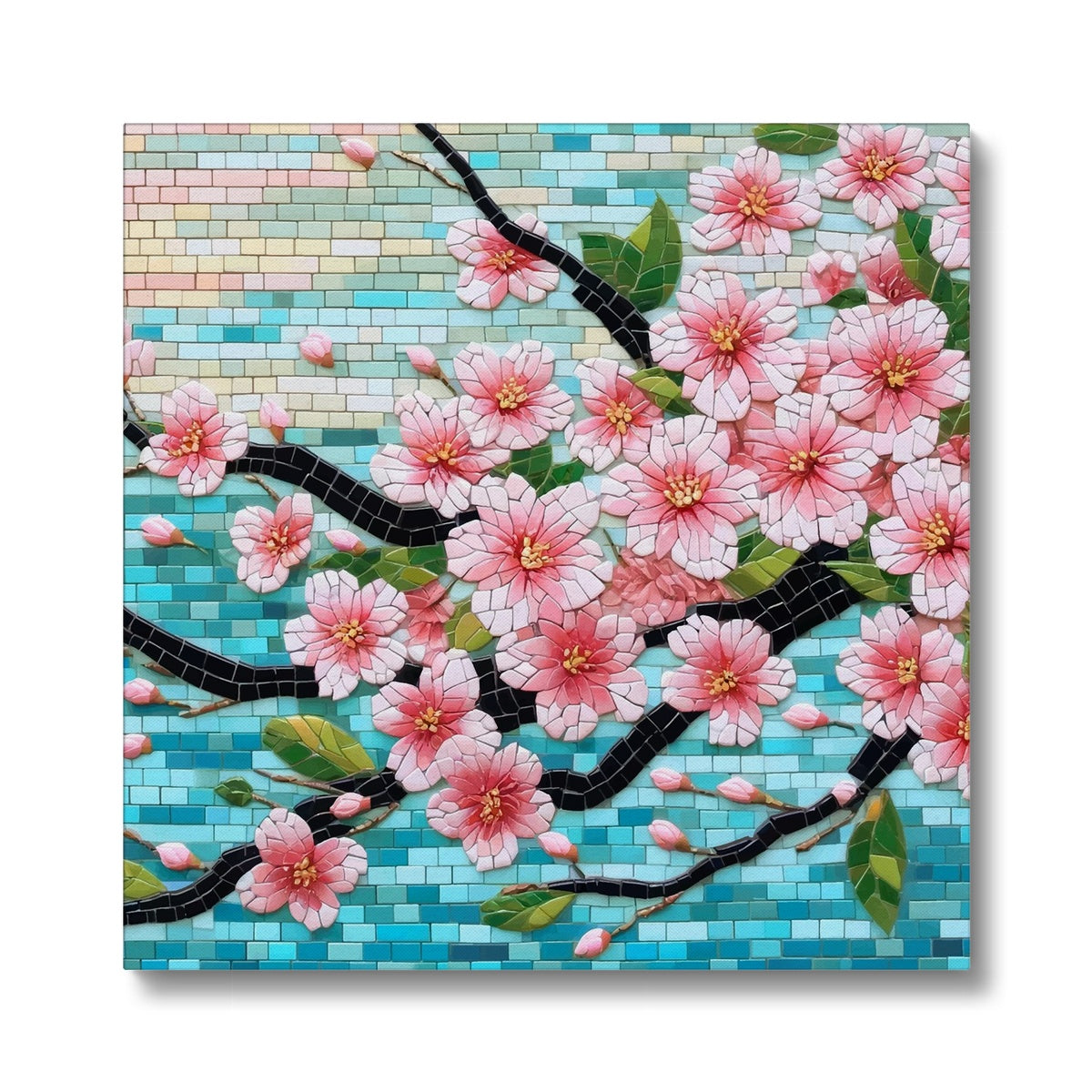 Cherry Blossom Mosaic Eco Canvas - DecorDash