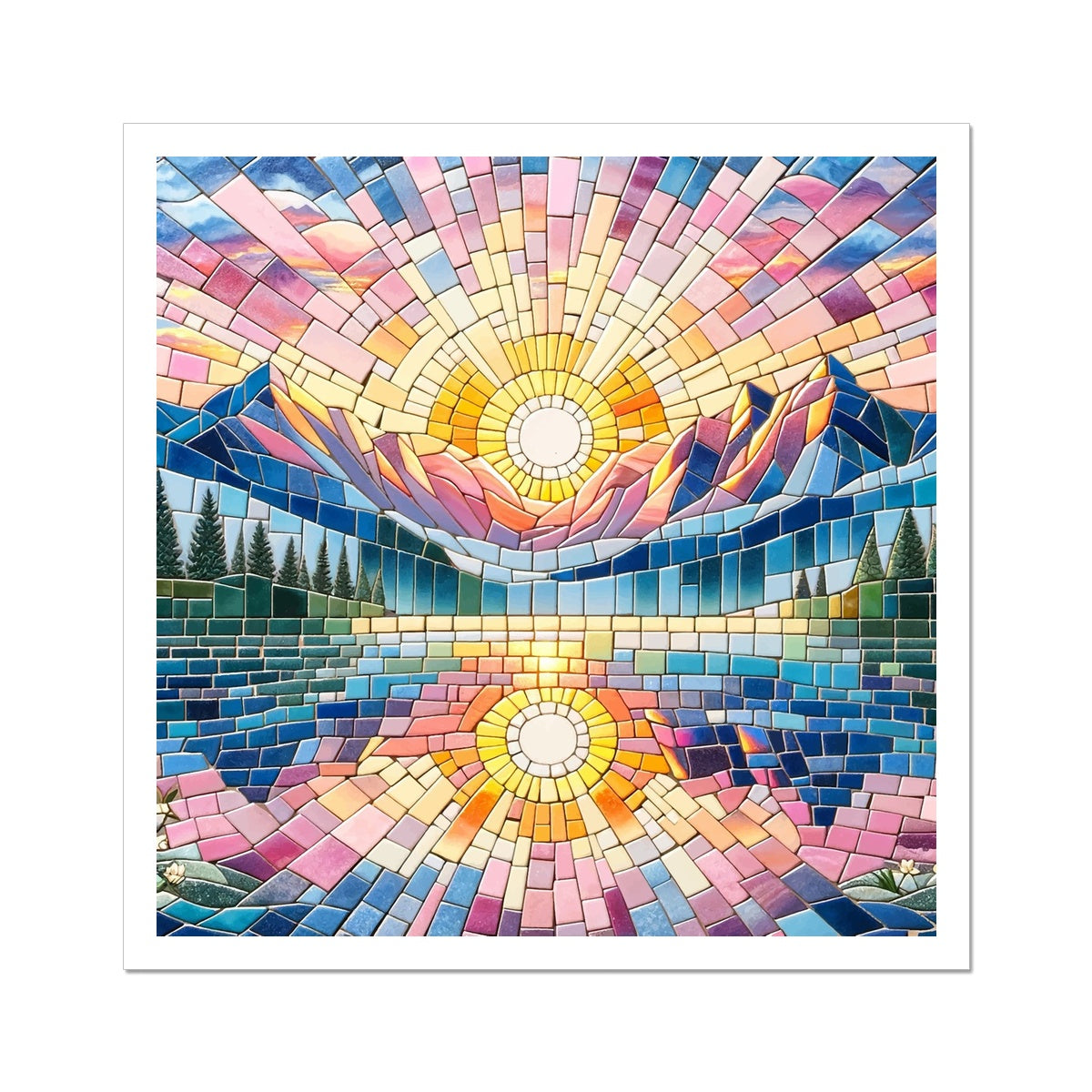 Sunrise Mosaic Hahnemühle German Etching Print - DecorDash