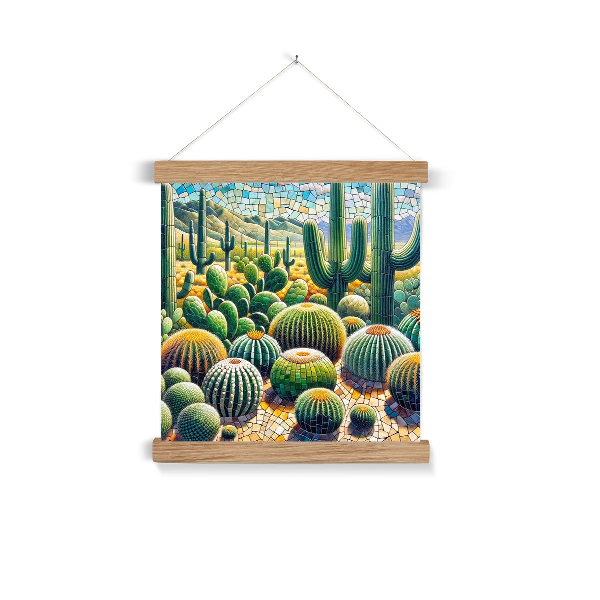 Cacti Mosaic Fine Art Print with Hanger