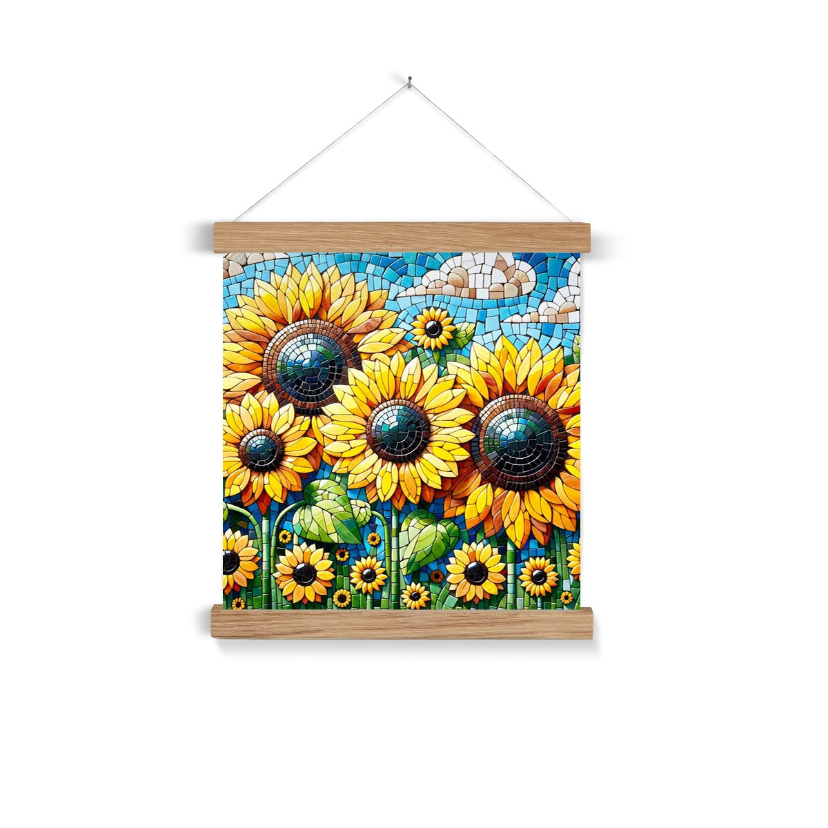 Sunflower Field Mosaic Fine Art Print with Hanger