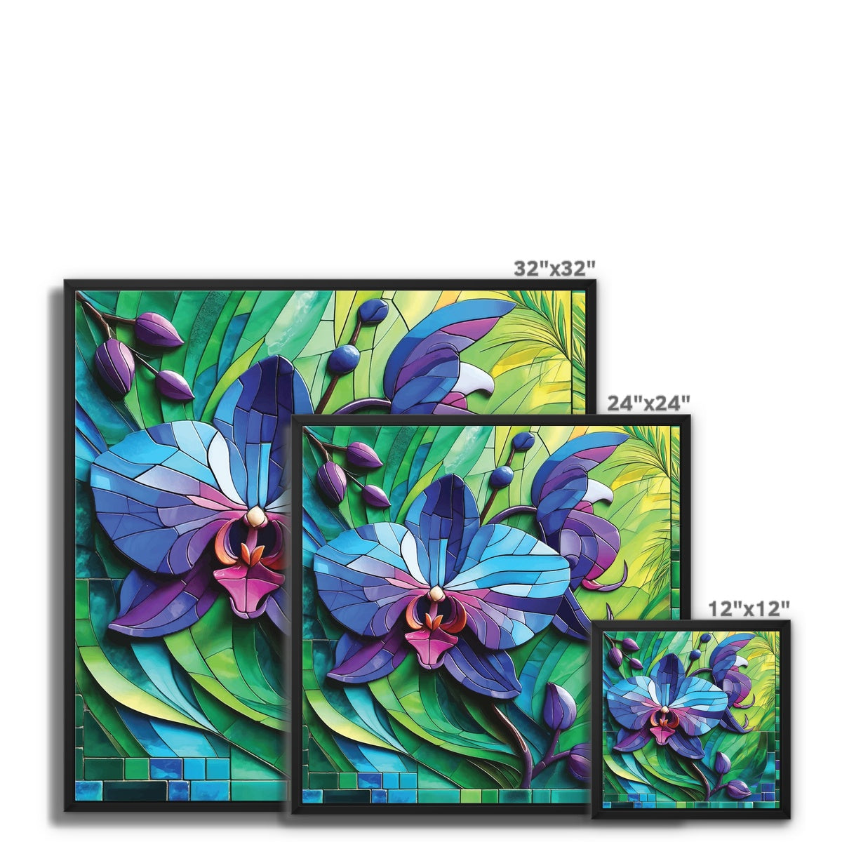 Blue Orchid Mosaic Framed Canvas - DecorDash