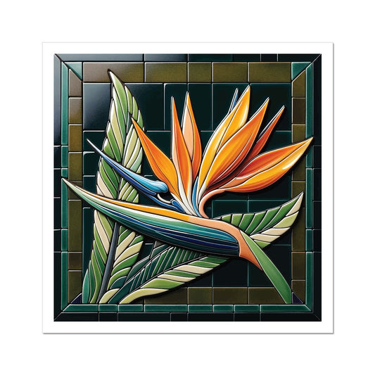 Bird of Paradise Mosaic Hahnemühle German Etching Print