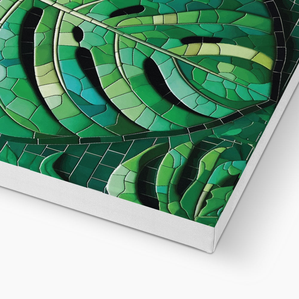 Monstera Mosaic Eco Canvas - DecorDash