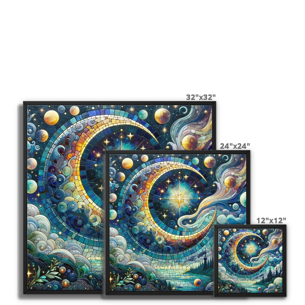 Crescent Moon Mosaic Framed Canvas - DecorDash