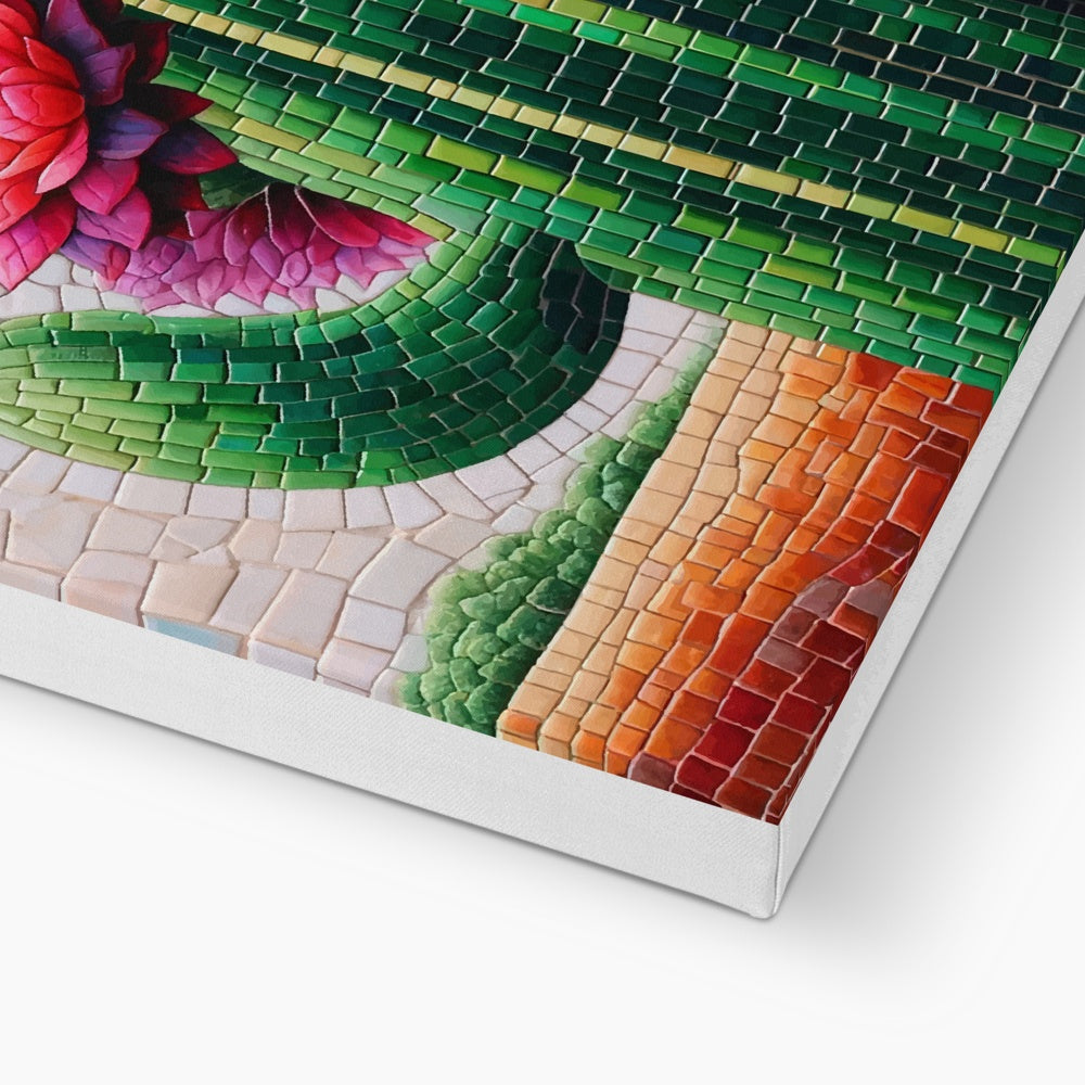 Blooming Cactus Mosaic Eco Canvas