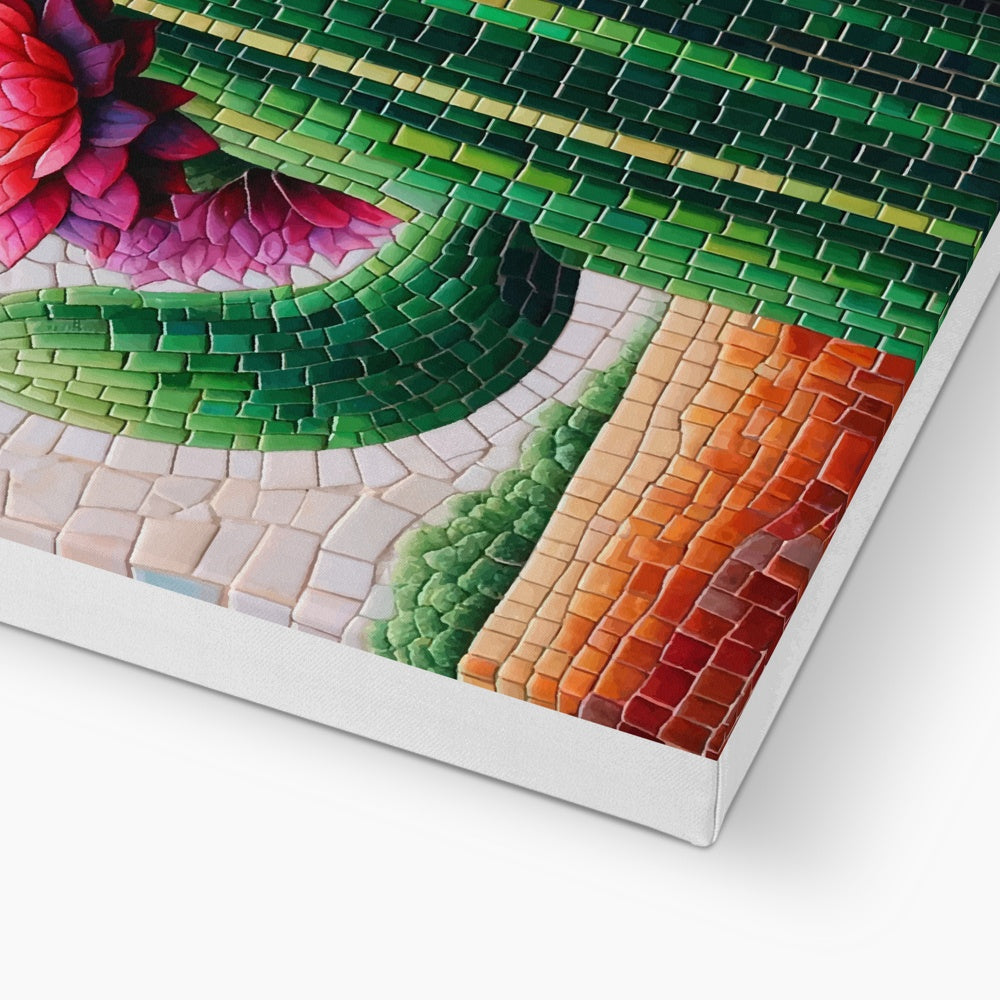 Blooming Cactus Mosaic Eco Canvas - DecorDash