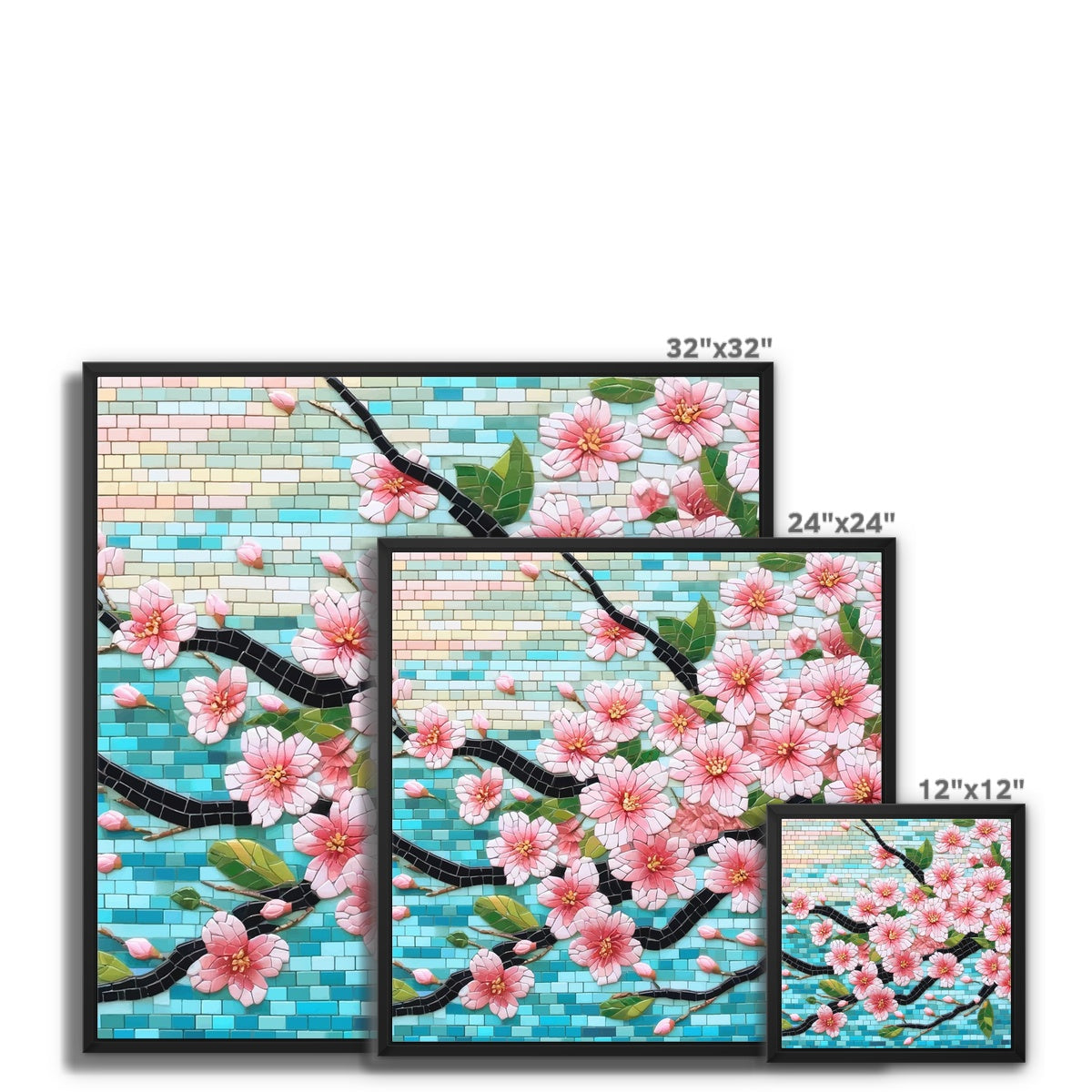 Cherry Blossom Mosaic Framed Canvas - DecorDash