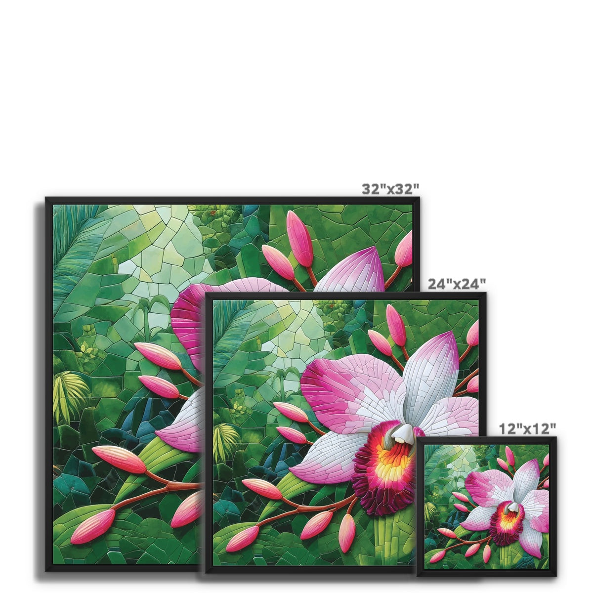 Pink Orchid Mosaic Framed Canvas - DecorDash