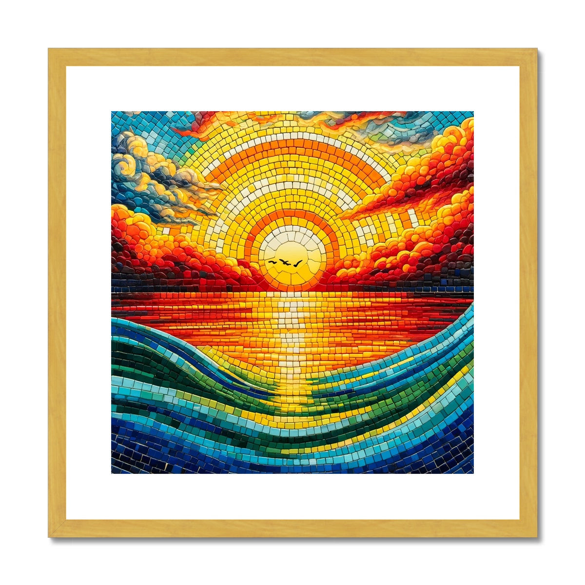 Sunset Mosaic Antique Framed & Mounted Print - DecorDash