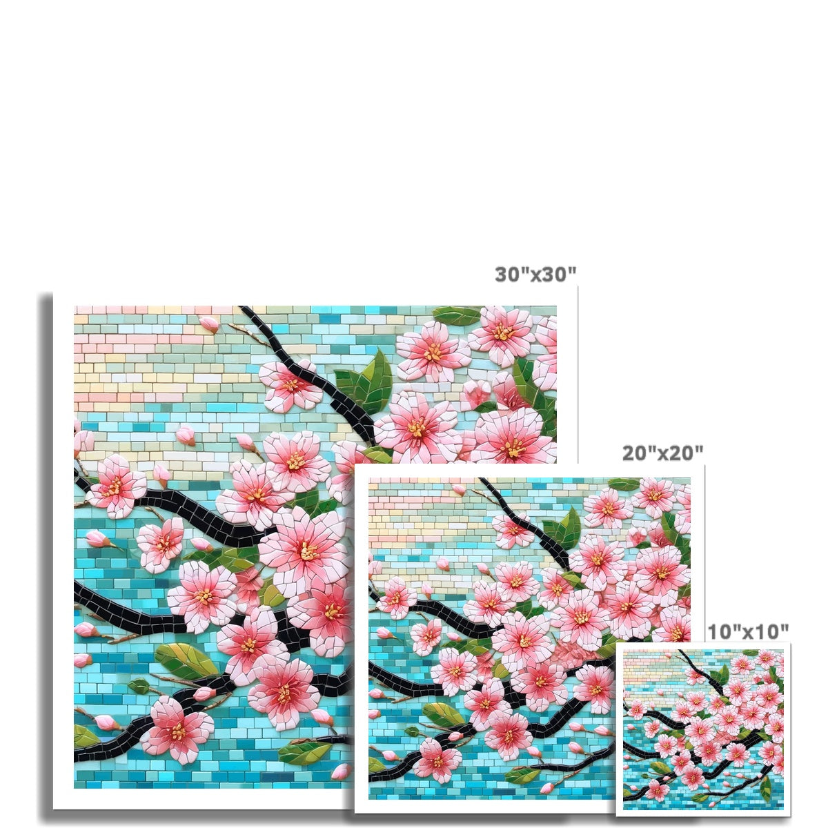 Cherry Blossom Mosaic Hahnemühle German Etching Print