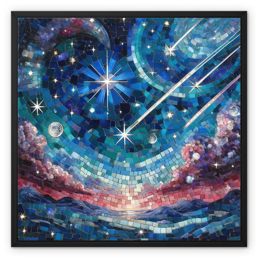Starry Sky Mosaic Framed Canvas