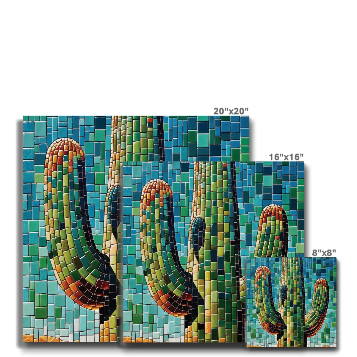 Saguaro Cactus Mosaic Eco Canvas - DecorDash