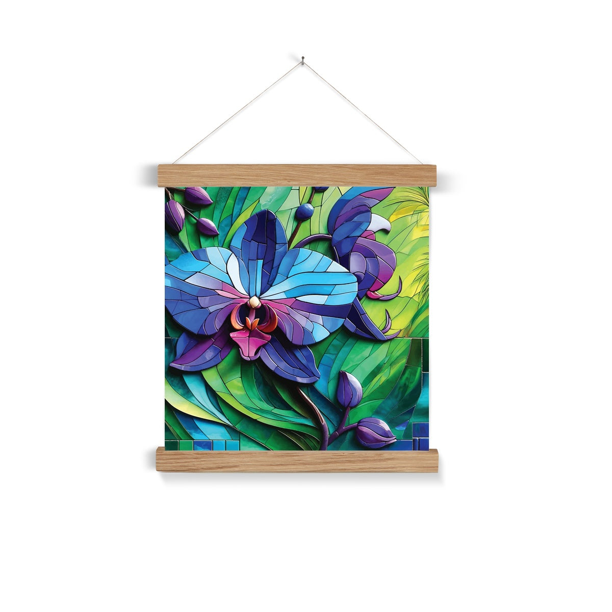 Blue Orchid Mosaic Fine Art Print with Hanger - DecorDash