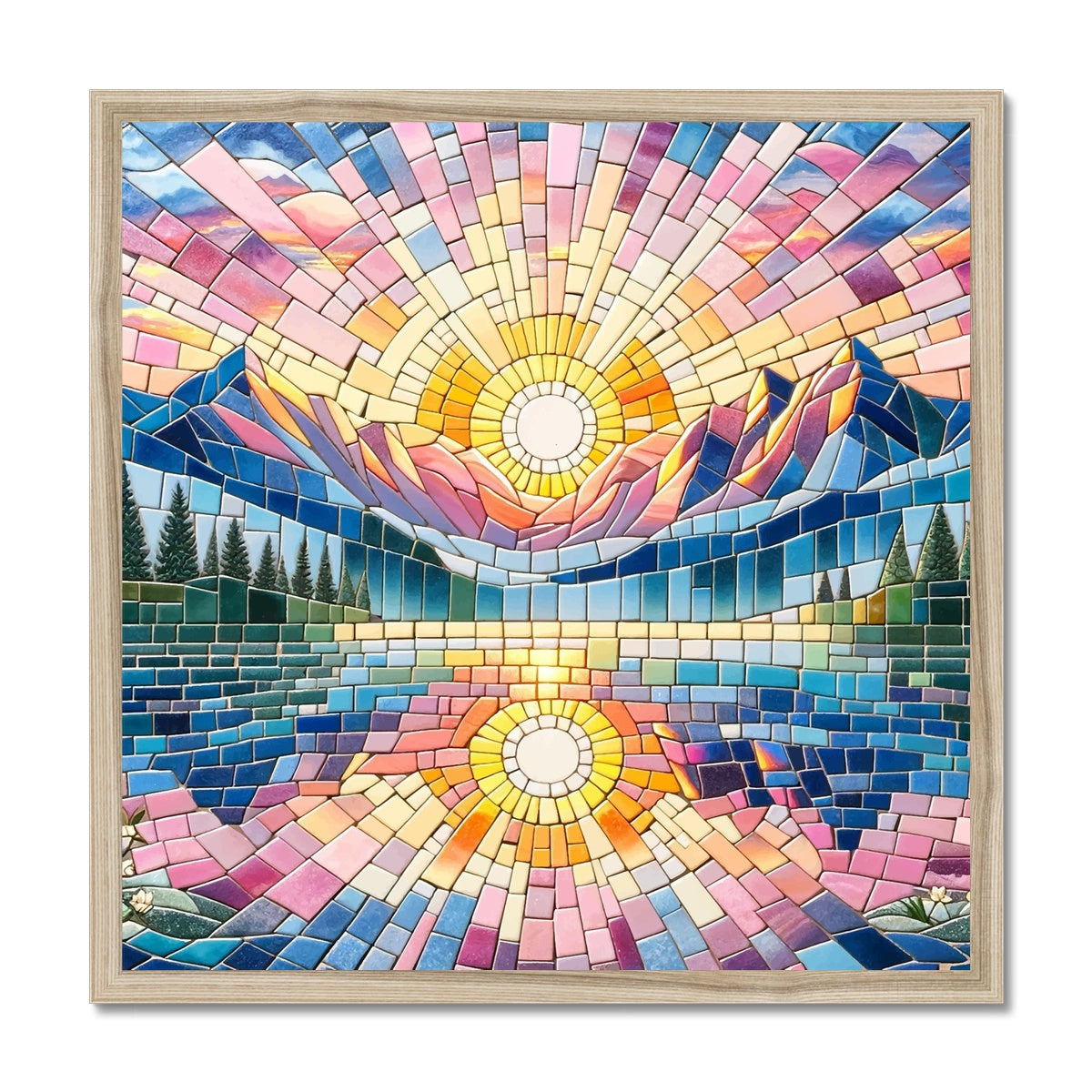 Sunrise Mosaic Budget Framed Poster