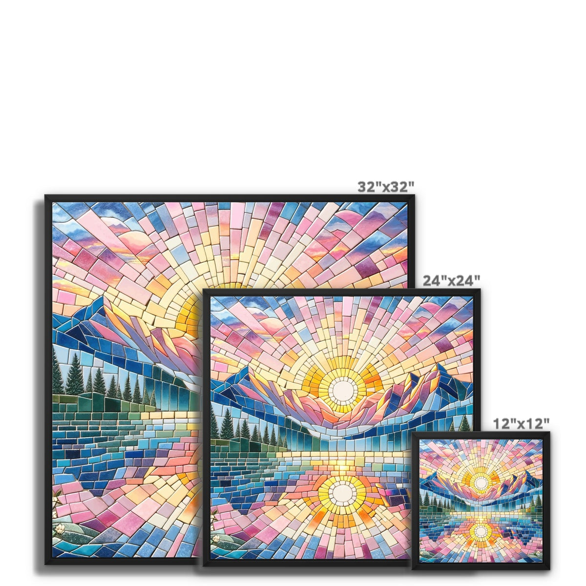 Sunrise Mosaic Framed Canvas